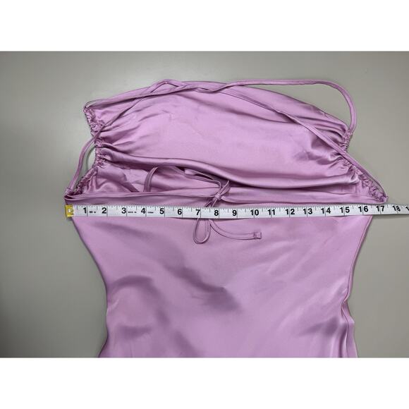 Forever 21 Y2K Satin Cowl Neck Slip Dress Womens S Pink Feminine Fairy Silky - Picture 11 of 15